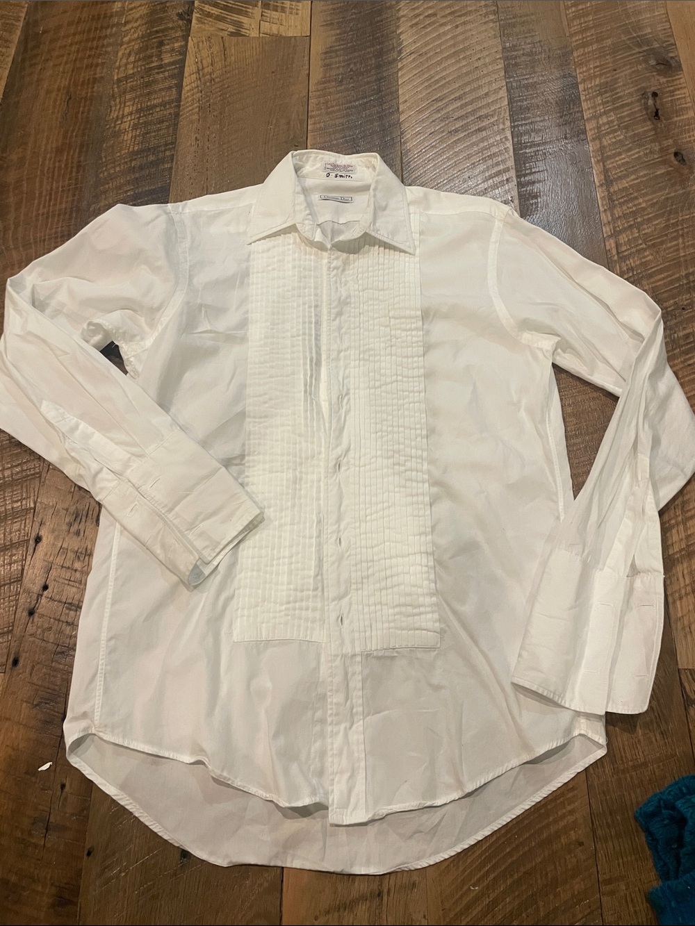 Dior White Pleated-Front Dress Shirt